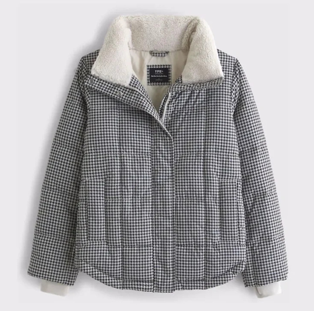 Abercrombie and Fitch Houndstooth Puffer size Small NWT